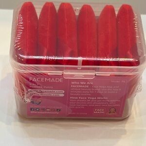 2 x Facemade Red Powder Puffs ( 2  cases/ 12 powder puffs)